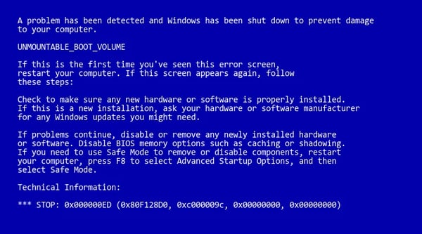 blue screen